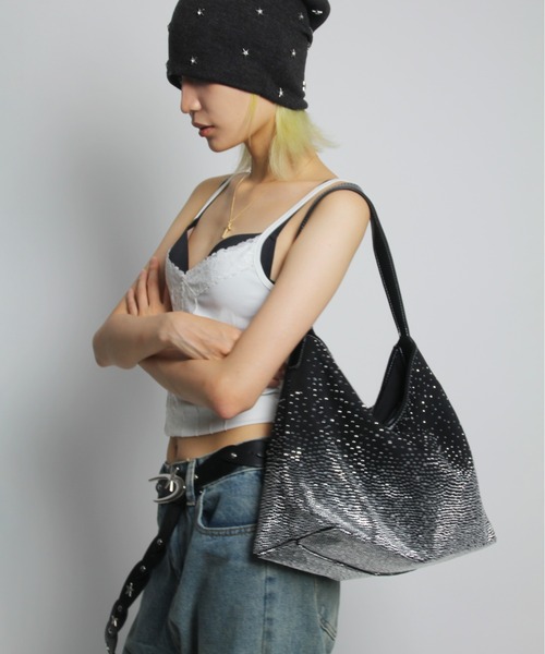 IMARI（イマリ）の「【 IMARI / イマリ 】 ラインストーン ハンドバッグ #_（ハンドバッグ・レディース・ベージュ/ブラウン/ピンク/ブラック・FREE）」の2枚目の写真