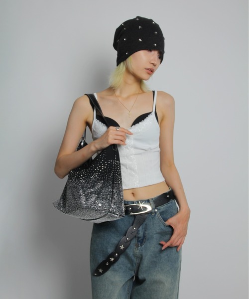 IMARI（イマリ）の「【 IMARI / イマリ 】 ラインストーン ハンドバッグ #_（ハンドバッグ・レディース・ベージュ/ブラウン/ピンク/ブラック・FREE）」の7枚目の写真