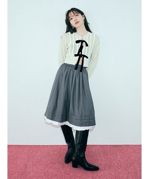 LILY BROWN（リリーブラウン）の「LBビットフィットロングブーツ（ブーツ・レディース・キャメル/ブラック・S/M/L）」の6枚目の写真