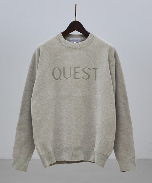 ABAHOUSE GRAY（アバハウスグレイ）の「【QUEST / ワンポイントロゴ】モールリンクス ニット（ニット/セーター・メンズ・ブラック/オフホワイト/モカ/グレイッシュブルー・46/48）」の3枚目の写真
