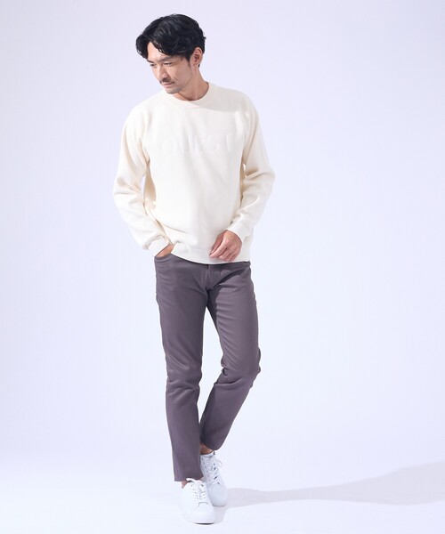 ABAHOUSE GRAY（アバハウスグレイ）の「【QUEST / ワンポイントロゴ】モールリンクス ニット（ニット/セーター・メンズ・ブラック/オフホワイト/モカ/グレイッシュブルー・46/48）」の13枚目の写真