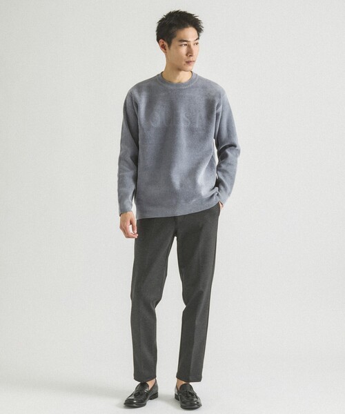 ABAHOUSE GRAY（アバハウスグレイ）の「【QUEST / ワンポイントロゴ】モールリンクス ニット（ニット/セーター・メンズ・ブラック/オフホワイト/モカ/グレイッシュブルー・46/48）」の8枚目の写真