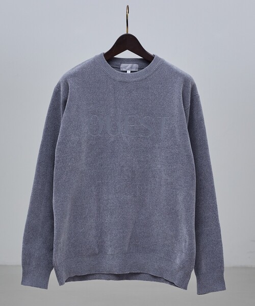 ABAHOUSE GRAY（アバハウスグレイ）の「【QUEST / ワンポイントロゴ】モールリンクス ニット（ニット/セーター・メンズ・ブラック/オフホワイト/モカ/グレイッシュブルー・46/48）」の5枚目の写真