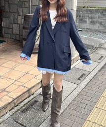 nelliy.（ネルリー）の「シャツレイヤードデザインダブルテーラードジャケット（テーラードジャケット）」