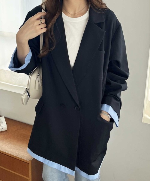 nelliy.（ネルリー）の「シャツレイヤードデザインダブルテーラード