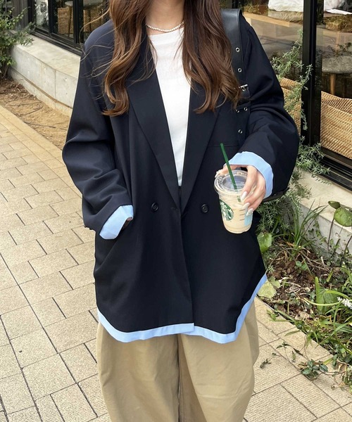 nelliy.（ネルリー）の「シャツレイヤードデザインダブルテーラード