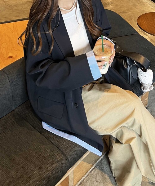 nelliy.（ネルリー）の「シャツレイヤードデザインダブルテーラード