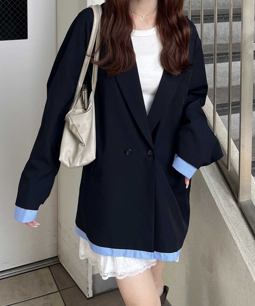 nelliy.（ネルリー）の「シャツレイヤードデザインダブルテーラード