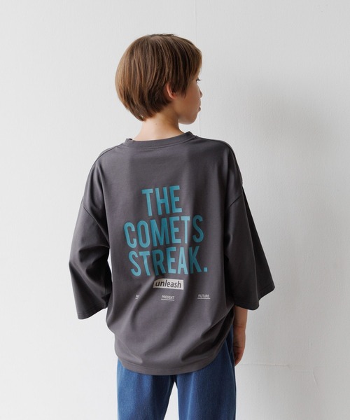 GLOBAL WORK（グローバルワーク）の「ヘビロッTEE/プリント7分袖/579695（Tシャツ/カットソー・キッズ・ライトグレー/ボルドー/オフホワイト/チャコールグレー・130cm/140cm/150cm/160cm）」の3枚目の写真