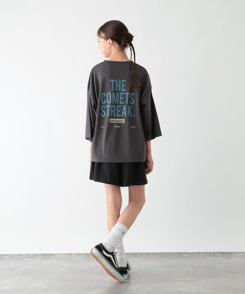 GLOBAL WORK（グローバルワーク）の「ヘビロッTEE/プリント7分袖/579695（Tシャツ/カットソー・キッズ・ライトグレー/ボルドー/オフホワイト/チャコールグレー・130cm/140cm/150cm/160cm）」の5枚目の写真
