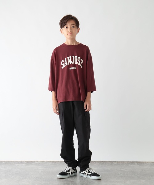 GLOBAL WORK（グローバルワーク）の「ヘビロッTEE/プリント7分袖/579695（Tシャツ/カットソー・キッズ・ライトグレー/ボルドー/オフホワイト/チャコールグレー・130cm/140cm/150cm/160cm）」の7枚目の写真