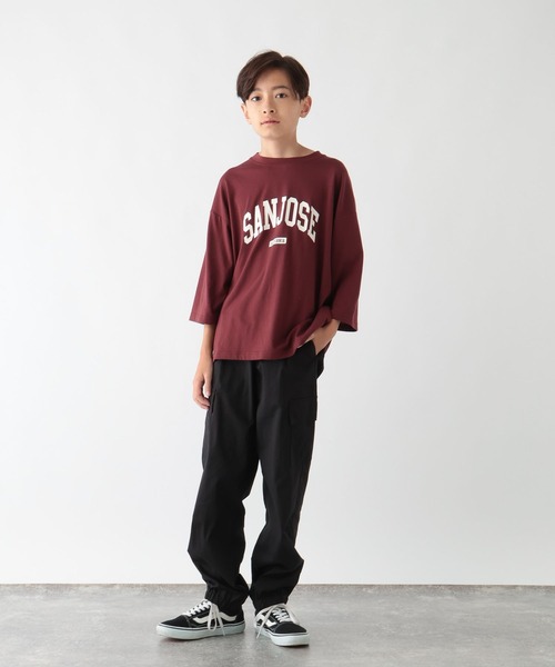 GLOBAL WORK（グローバルワーク）の「ヘビロッTEE/プリント7分袖/579695（Tシャツ/カットソー・キッズ・ライトグレー/ボルドー/オフホワイト/チャコールグレー・130cm/140cm/150cm/160cm）」の8枚目の写真