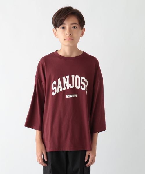 GLOBAL WORK（グローバルワーク）の「ヘビロッTEE/プリント7分袖/579695（Tシャツ/カットソー・キッズ・ライトグレー/ボルドー/オフホワイト/チャコールグレー・130cm/140cm/150cm/160cm）」の9枚目の写真