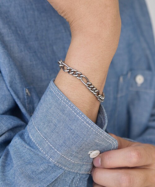 SHIPS any（シップス エニィ）の「SHIPS any: 7mm シルバー プレーティング ブレスレット◇（ブレスレット・メンズ・シルバー/その他1/その他2/その他3・ONE SIZE）」の4枚目の写真