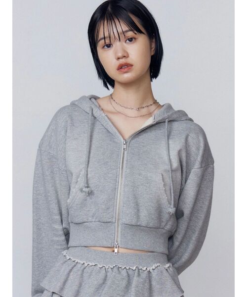 EMODA ショートレイヤードフーディー ショートパーカー ショートレイヤードフーディー[品番：MKSW0063594]｜EMODA