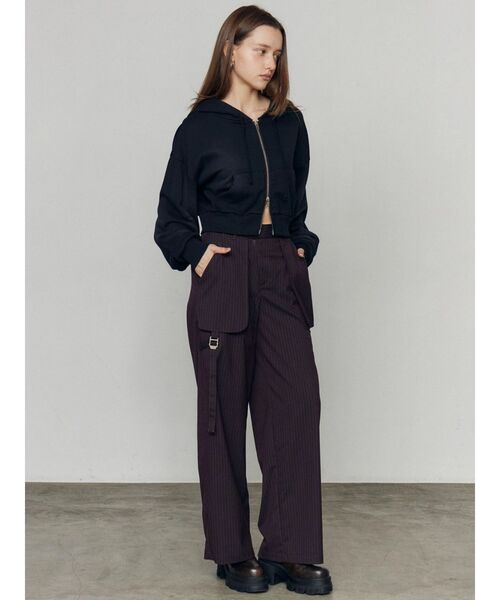 EMODA（エモダ）の「シェービングショートジップフーディ（パーカー・レディース・グレー/ブラック/ライトグレー・FREE）」の21枚目の写真