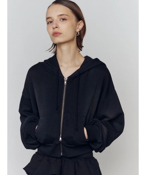 EMODA（エモダ）の「シェービングショートジップフーディ（パーカー・レディース・グレー/ブラック/ライトグレー・FREE）」の15枚目の写真