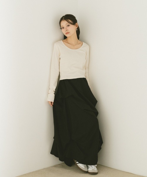 VANNIE U（ヴァニーユー）の「ベーシックコンパクトロンT（Tシャツ/カットソー・レディース・ブラック/アイボリー・FREE）」の12枚目の写真