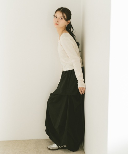 VANNIE U（ヴァニーユー）の「ベーシックコンパクトロンT（Tシャツ/カットソー・レディース・ブラック/アイボリー・FREE）」の13枚目の写真