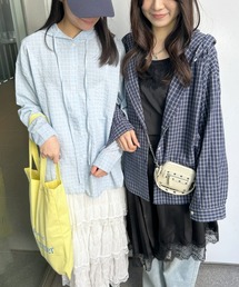 LAC-VERT | フード付きチェックシャツ(シャツ/ブラウス)