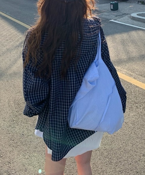 LAC-VERT(ラック・ヴェール)の「フード付きチェックシャツ(シャツ/ブラウス・レディース・ネイビー/ブルー・FREE)」の11枚目の写真