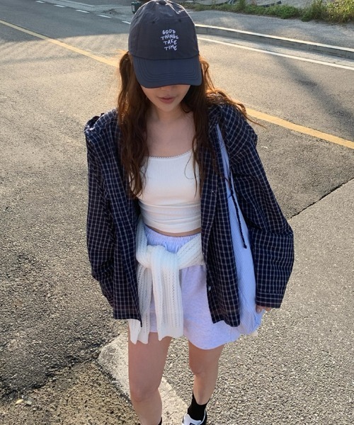 LAC-VERT(ラック・ヴェール)の「フード付きチェックシャツ(シャツ/ブラウス・レディース・ネイビー/ブルー・FREE)」の7枚目の写真