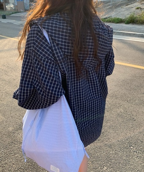 LAC-VERT(ラック・ヴェール)の「フード付きチェックシャツ(シャツ/ブラウス・レディース・ネイビー/ブルー・FREE)」の16枚目の写真
