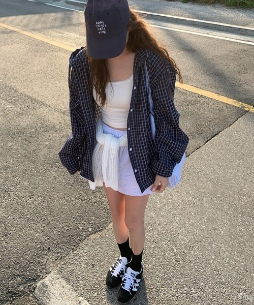 LAC-VERT(ラック・ヴェール)の「フード付きチェックシャツ(シャツ/ブラウス・レディース・ネイビー/ブルー・FREE)」の17枚目の写真