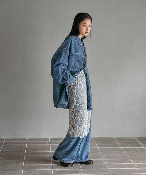 セール】フリンジパッチ／BIGデニムシャツ 579688（シャツ/ブラウス