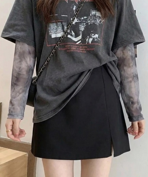 cammie(キャミー)の「スリット台形ミニスカート(スカート・レディース・ブラック/グレー・MEDIUM/LARGE)」の18枚目の写真