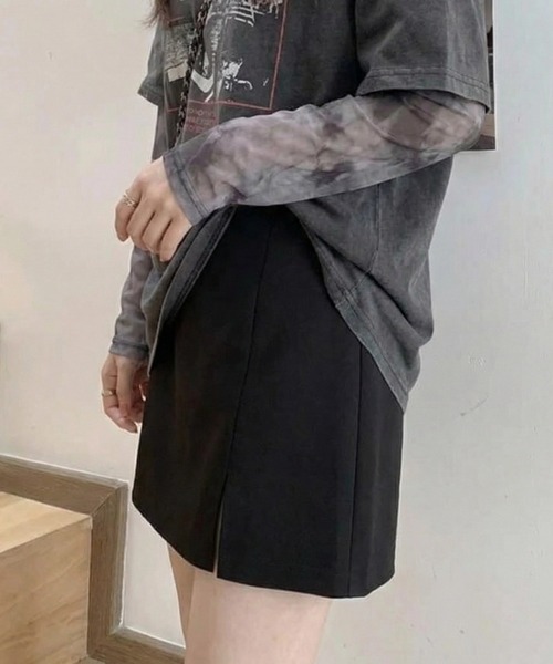 cammie(キャミー)の「スリット台形ミニスカート(スカート・レディース・ブラック/グレー・MEDIUM/LARGE)」の19枚目の写真