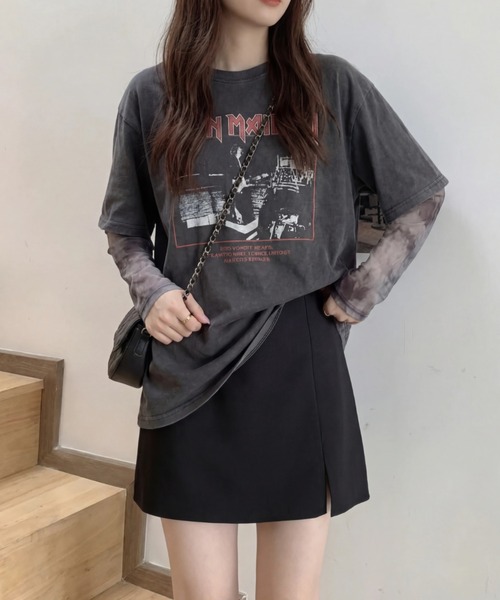 cammie(キャミー)の「スリット台形ミニスカート(スカート・レディース・ブラック/グレー・MEDIUM/LARGE)」の17枚目の写真