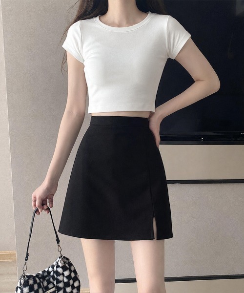 cammie(キャミー)の「スリット台形ミニスカート(スカート・レディース・ブラック/グレー・MEDIUM/LARGE)」の20枚目の写真