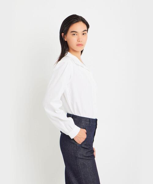 agnes b.(アニエスベー)の「コットン オープンカラー 長袖 ブラウス(シャツ/ブラウス・レディース・ホワイト・38/36)」の3枚目の写真