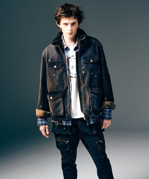 glamb（グラム）の「Snow Wash M-65 / スノーウォッシュM-65（ミリタリージャケット・メンズ・ブラック・S/M/L）」の13枚目の写真