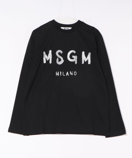 MSGM(エムエスジーエム)の「【NEW】MSGM ブラッシュロゴ ロングスリーブTシャツ【Japan Exclusive/GLITTER PRINT】(Tシャツ/カットソー・レディース・ホワイト×シルバー/ブラック×シルバー・M/S/XS)」の3枚目の写真