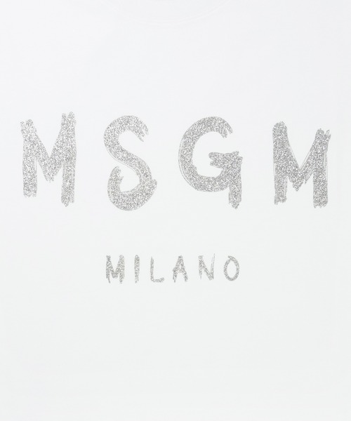 MSGM(エムエスジーエム)の「【NEW】MSGM ブラッシュロゴ ロングスリーブTシャツ【Japan Exclusive/GLITTER PRINT】(Tシャツ/カットソー・レディース・ホワイト×シルバー/ブラック×シルバー・M/S/XS)」の5枚目の写真