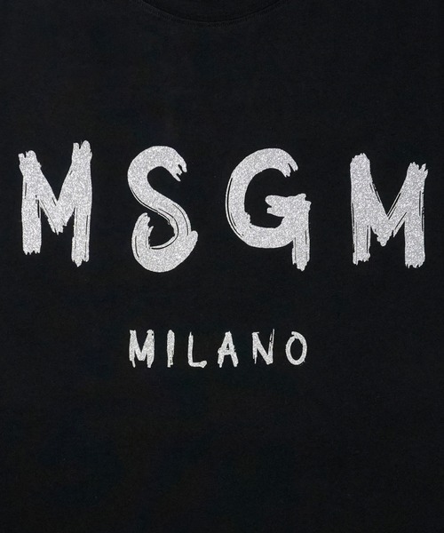 MSGM(エムエスジーエム)の「【NEW】MSGM ブラッシュロゴ ロングスリーブTシャツ【Japan Exclusive/GLITTER PRINT】(Tシャツ/カットソー・レディース・ホワイト×シルバー/ブラック×シルバー・M/S/XS)」の7枚目の写真