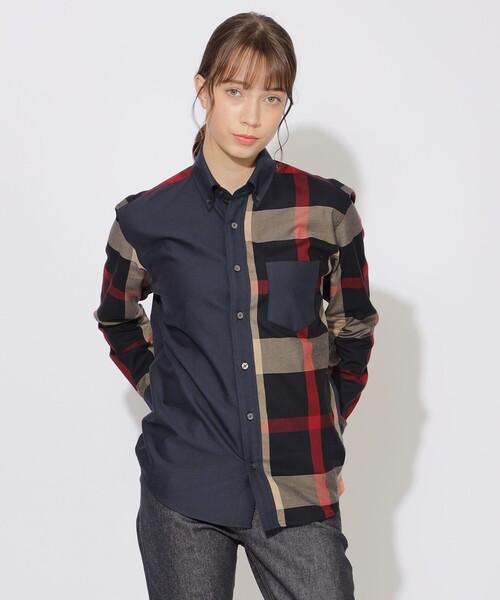 CB CRESTBRIDGE（シービークレストブリッジ）の「【ユニセックス】クレストブリッジチェックオックスシャツ（シャツ/ブラウス・メンズ・ネイビー/ブルー系その他7・1/2）」の11枚目の写真