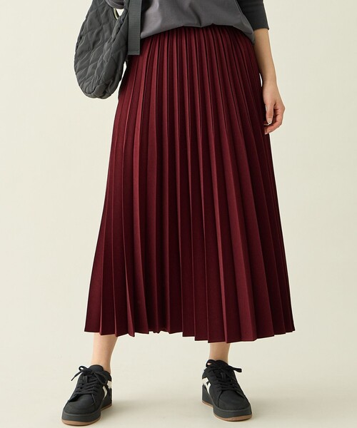ANY(エニィ)の「【新色追加/ウエストゴム】ウーリッシュプリーツスカート(スカート・レディース・ブラック系/ダークグリーン系3/ダークブラウン系3/黄土色系/ワイン系/グレー系/ネイビー系3/アイボリー系3/ライラック系・LARGE/MEDIUM/SMALL)」の9枚目の写真