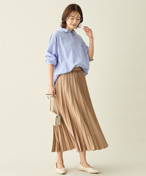 ANY(エニィ)の「【新色追加/ウエストゴム】ウーリッシュプリーツスカート(スカート・レディース・ブラック系/ダークグリーン系3/ダークブラウン系3/黄土色系/ワイン系/グレー系/ネイビー系3/アイボリー系3/ライラック系・LARGE/MEDIUM/SMALL)」の12枚目の写真