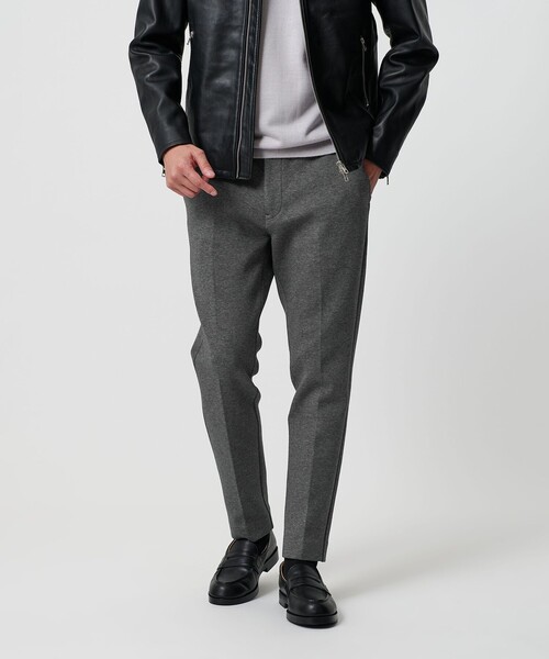 WEB限定 WARDROBE SMART】ダブルニット ノープリーツ スラックス
