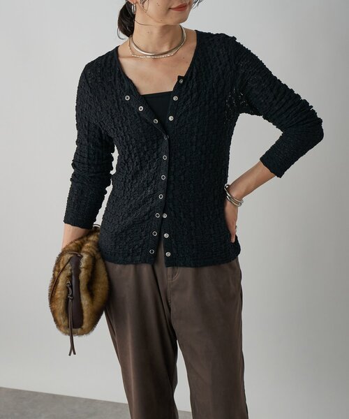 RIVE DROITE(リヴドロワ)の「【こなれ感抜群】レース2WAYカットソー(Tシャツ/カットソー・レディース・ブラック/オフホワイト・FREE)」の2枚目の写真