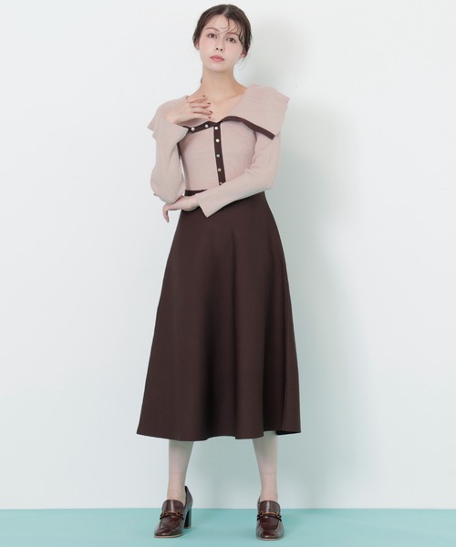 セール】◇ ビッグカラーニットワンピース（ワンピース）｜JILL by