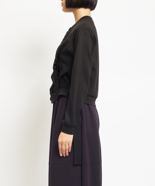 gomme（ゴム）の「ウォームポンチ　ギャザーカーディガン（カーディガン/ボレロ・レディース・ブラック・MEDIUM）」の8枚目の写真