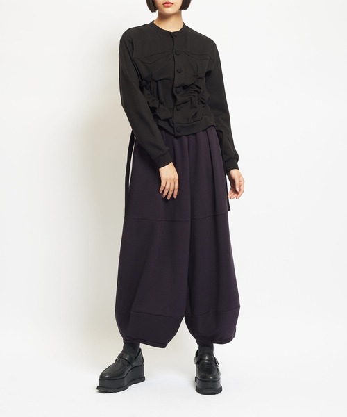 gomme（ゴム）の「ウォームポンチ　ギャザーカーディガン（カーディガン/ボレロ・レディース・ブラック・MEDIUM）」の3枚目の写真