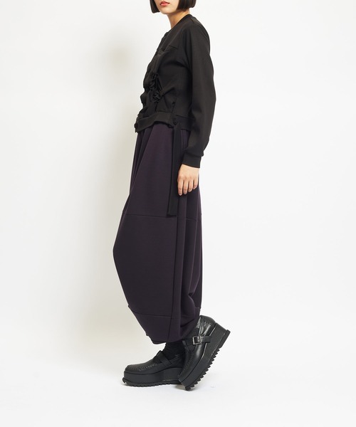 gomme（ゴム）の「ウォームポンチ　ギャザーカーディガン（カーディガン/ボレロ・レディース・ブラック・MEDIUM）」の4枚目の写真