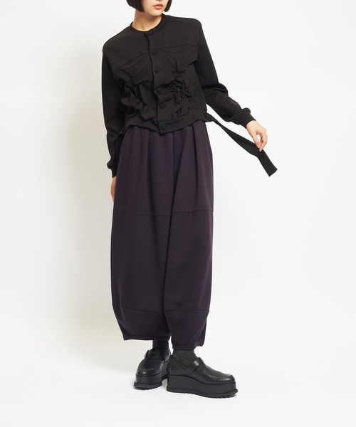 gomme（ゴム）の「ウォームポンチ　ギャザーカーディガン（カーディガン/ボレロ・レディース・ブラック・MEDIUM）」の6枚目の写真