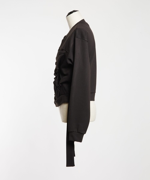 gomme（ゴム）の「ウォームポンチ　ギャザーカーディガン（カーディガン/ボレロ・レディース・ブラック・MEDIUM）」の11枚目の写真