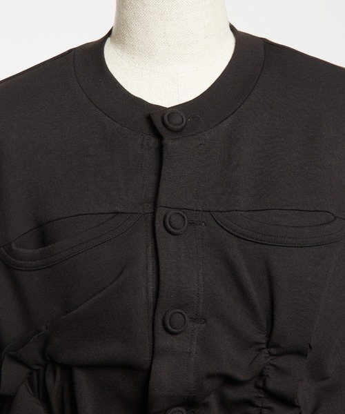 gomme（ゴム）の「ウォームポンチ　ギャザーカーディガン（カーディガン/ボレロ・レディース・ブラック・MEDIUM）」の13枚目の写真
